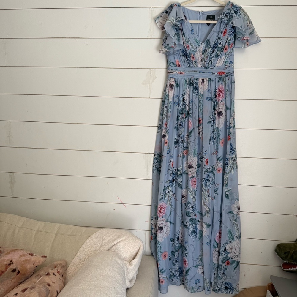 Adrianna Papell Printed Chiffon dress Gown - Picture 2 of 10